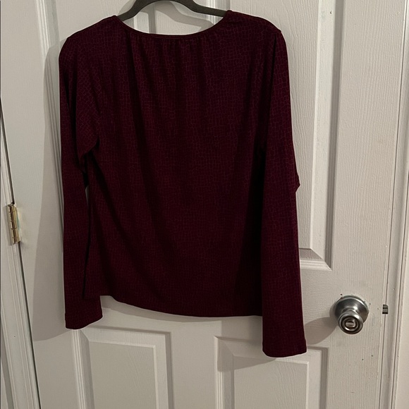 Michael Kors Animal Print Deep Burgundy Blouse - NWT - Picture 4 of 4